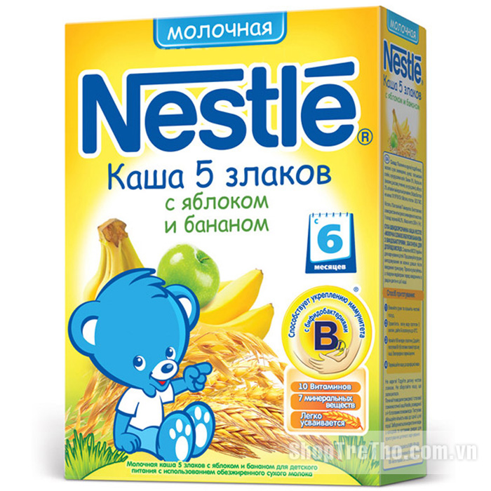 Bột Nestle Nga vị chuối táo 6m+