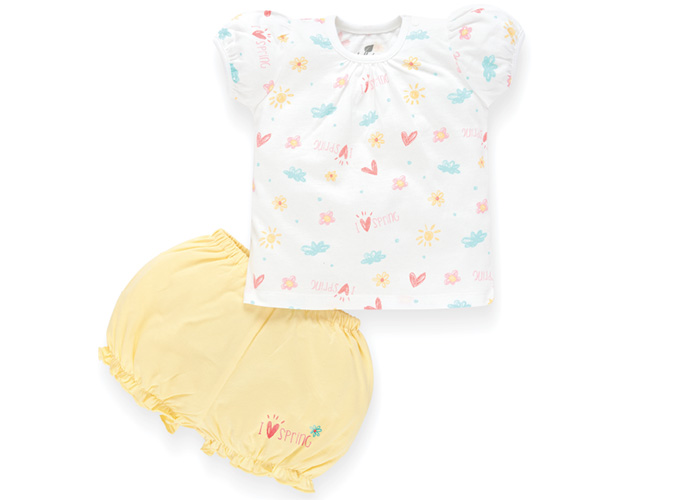 Bộ bé gái chữ A cánh tiên Lullaby NH627P (trắng in hoa)