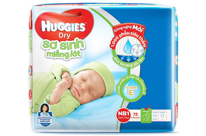 Tã giấy Huggies NB1 (72 miếng)