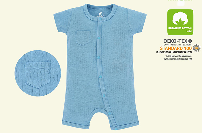 Body romper cộc tay bé trai Lullaby NH23B (xanh)