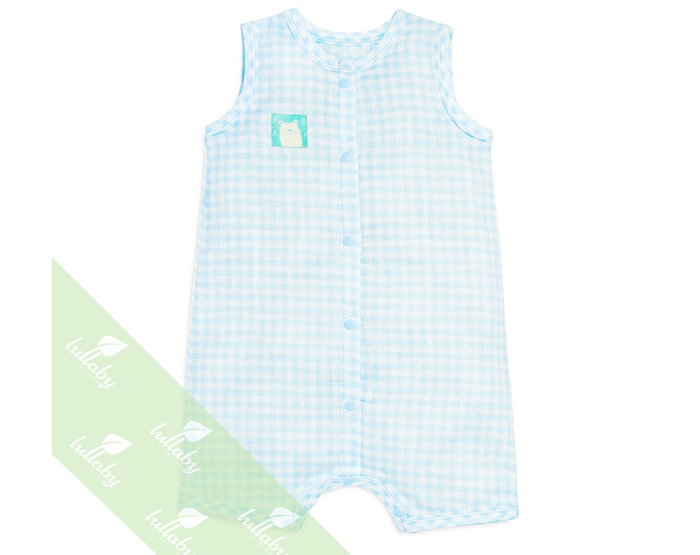 Body romper xô Lullaby bé trai (xanh kẻ)