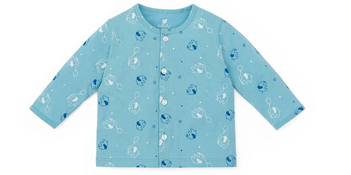 Áo cài giữa tay dài bé trai Lullaby NH48B (xanh voi)