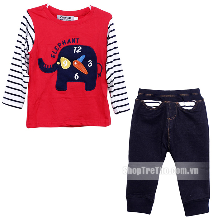 Bộ đồ bé trai Vinakids họa tiết con voi