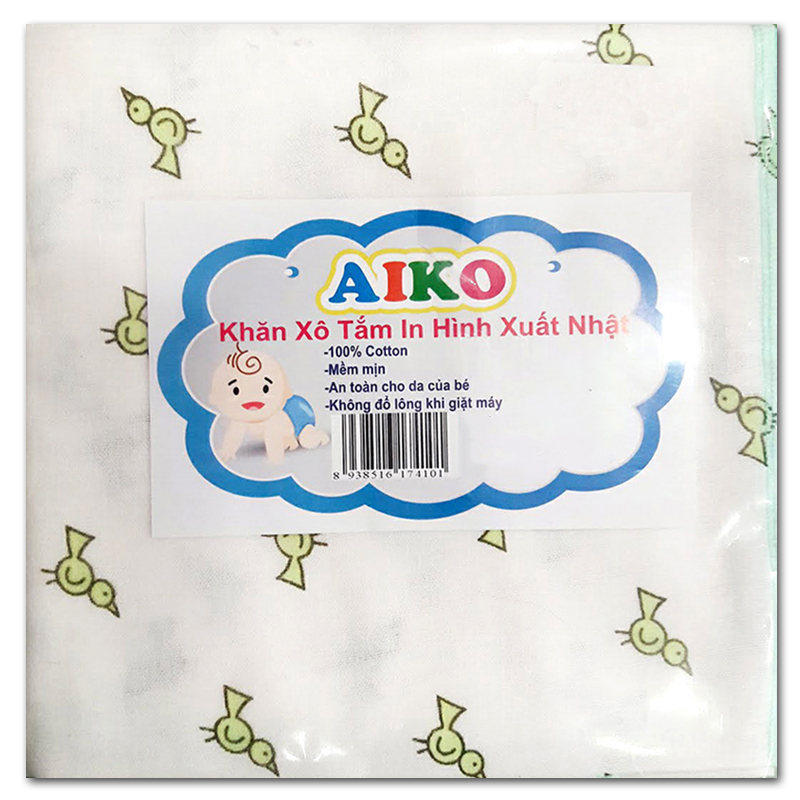 Khăn xô tắm 2 mặt xuất Nhật in hình Aiko