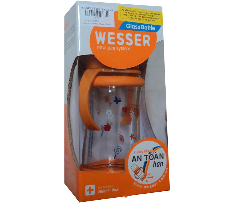 Bình sữa thủy tinh Wesser 260ml