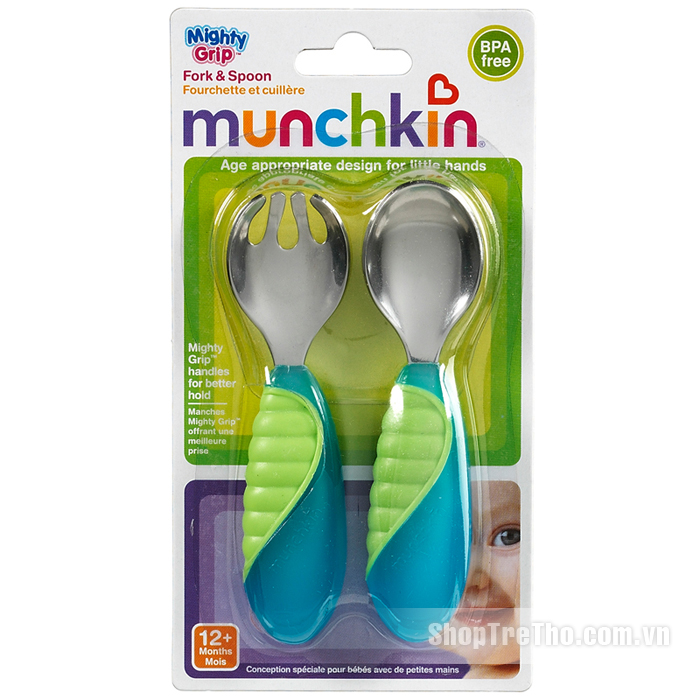 Bộ thìa dĩa tập ăn Munchkin Multi Grip Toddler Fork & Spoon