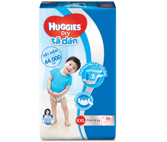 Bỉm Huggies XXL56 dành cho bé trên 14kg