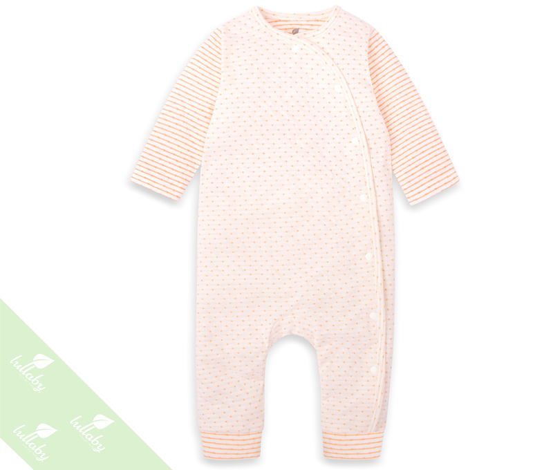 Body cài lệch dài tay kẻ cam Lullaby NH27-19