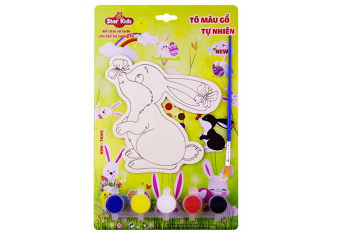 Bộ tô màu gỗ tự nhiên Star Kids K201 - hình thỏ