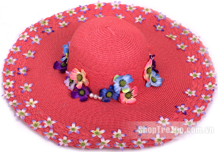 Mũ vành rộng handmade du lịch cho mẹ Q330