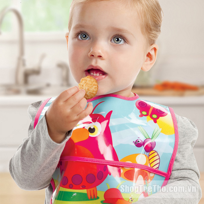 Yếm ăn chống thấm có máng hứng Munchkin 34049
