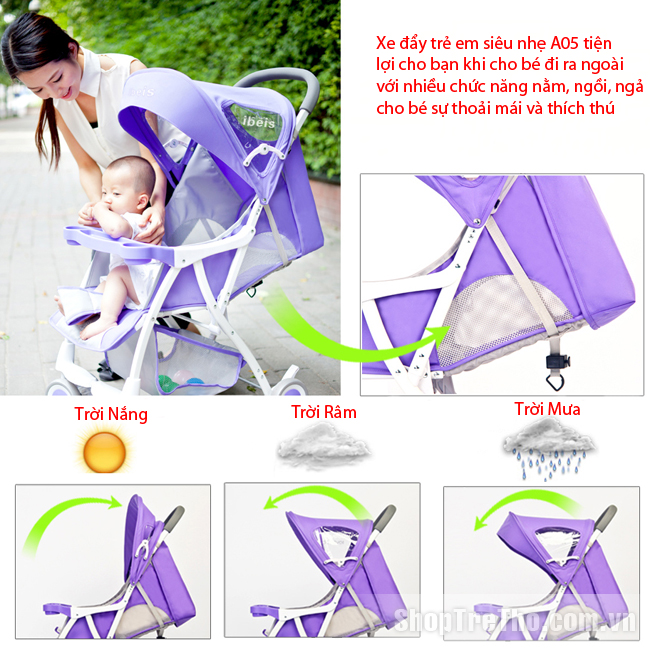 Xe đẩy trẻ em siêu nhẹ Ibeis A05