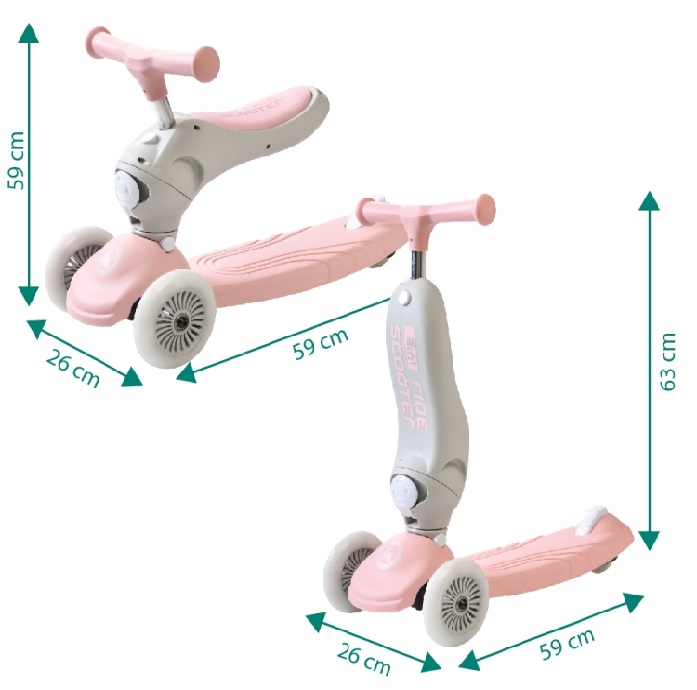 Xe trượt Scooter, xe chòi chân 2 in1 Luddy 1002
