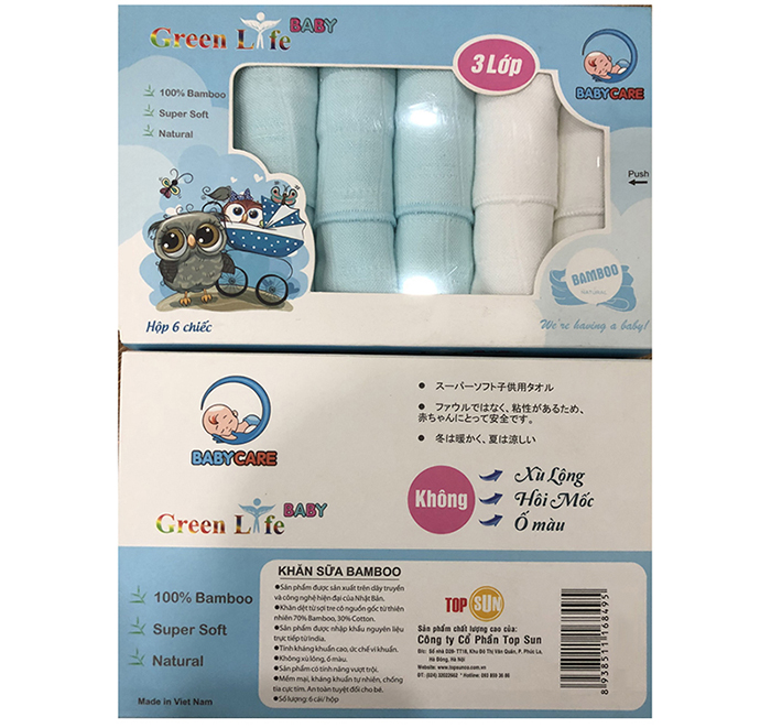 Khăn sữa sợi tre cao cấp Green Life 3 lớp