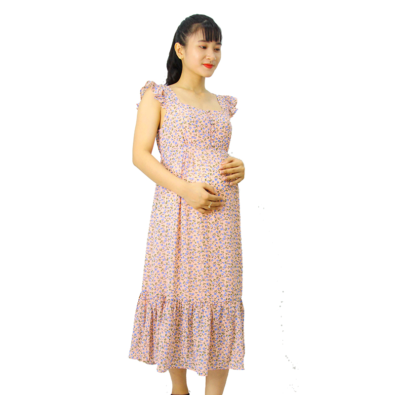 Đầm bầu tay cánh tiên cam Emum