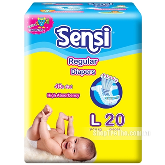 Tã dán Sensi Regular L20 (9 - 14Kg)