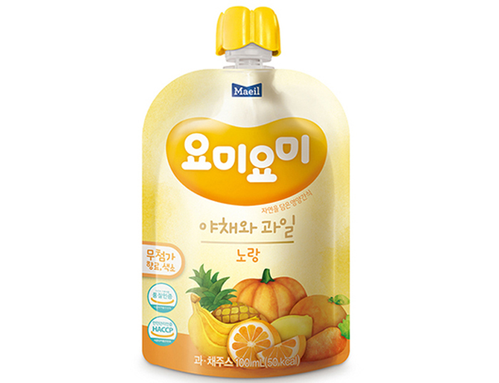 Nước ép rau củ quả hữu cơ Yummy Yummy vàng 12M (100ml)