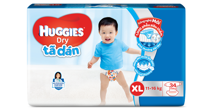 Bỉm dán Huggies XL34