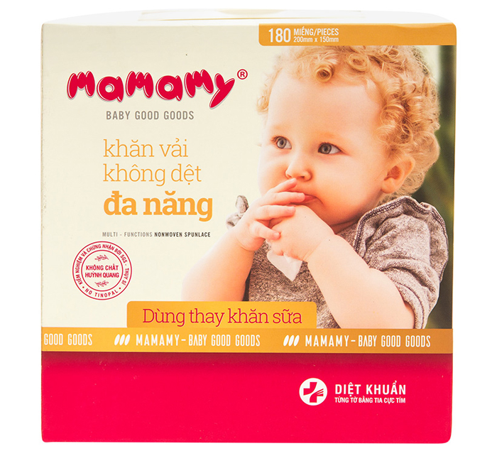 Khăn vải không dệt đa năng Mamamy (180 tờ)