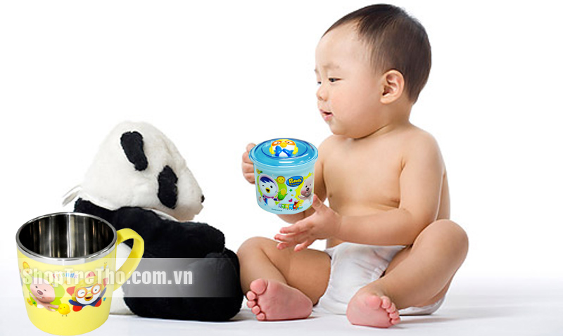 Cốc cách nhiệt có quai Pororo (250ml)