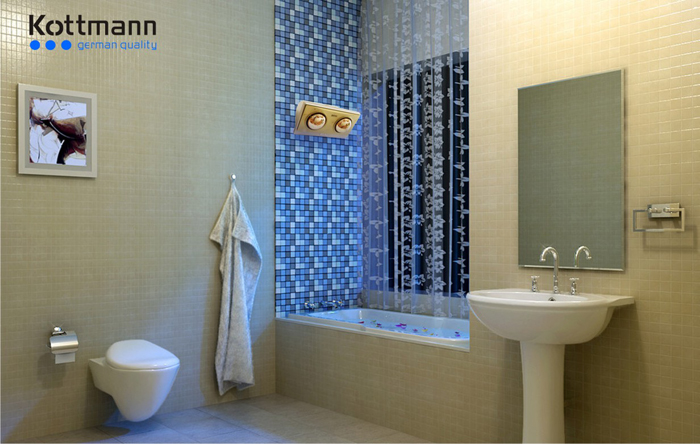 Đèn sưởi Kottmann K2B-G treo tường 2 bóng