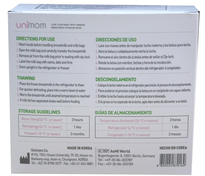 Túi trữ sữa Unimom UM870169 (30 túi, ko cảm ứng)
