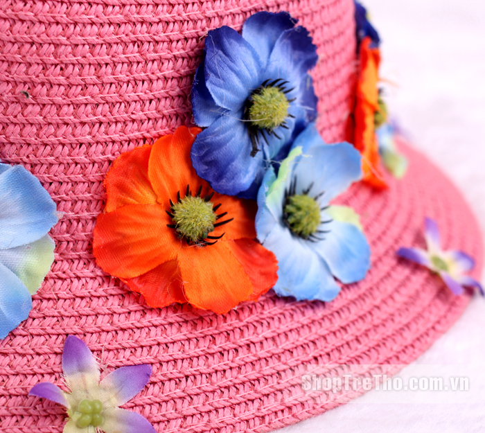 Mũ bé gái handmade Q180 màu hồng