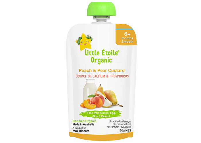 Thực phẩm dinh dưỡng hữu cơ Little Étoile vị đào, lê và sữa