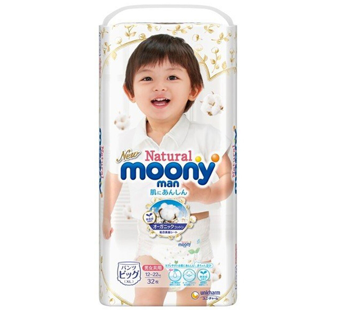 Tã bỉm quần Moony Natural XL32 (12-22kg)