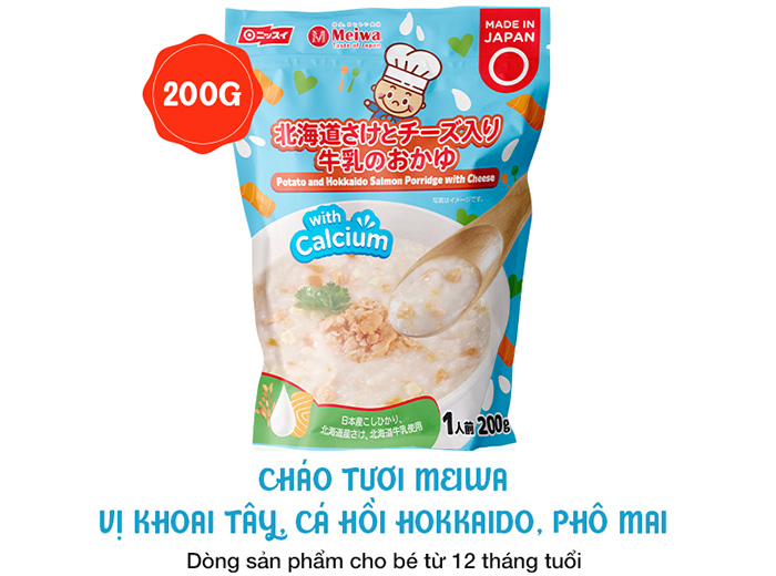 Chao tuoi Meiwa vi khoai tay, ca hoi Hokkaido, pho mai