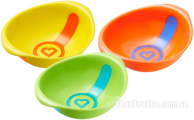 Bộ 3 bát ăn báo nóng Munchkin MK43880 White Hot Bowls 