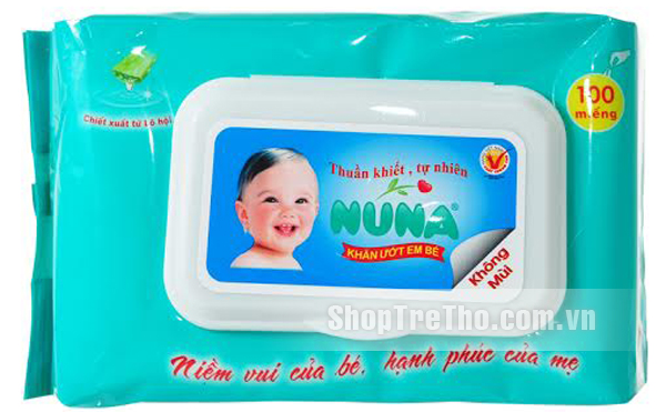 Giấy ướt Nuna không mùi loại 100 tờ