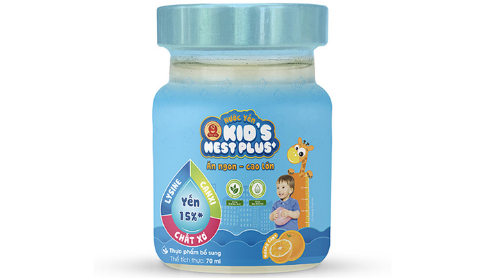 Nuoc yen Kid's Nest Plus+ huong cam (Loc 6 lo)