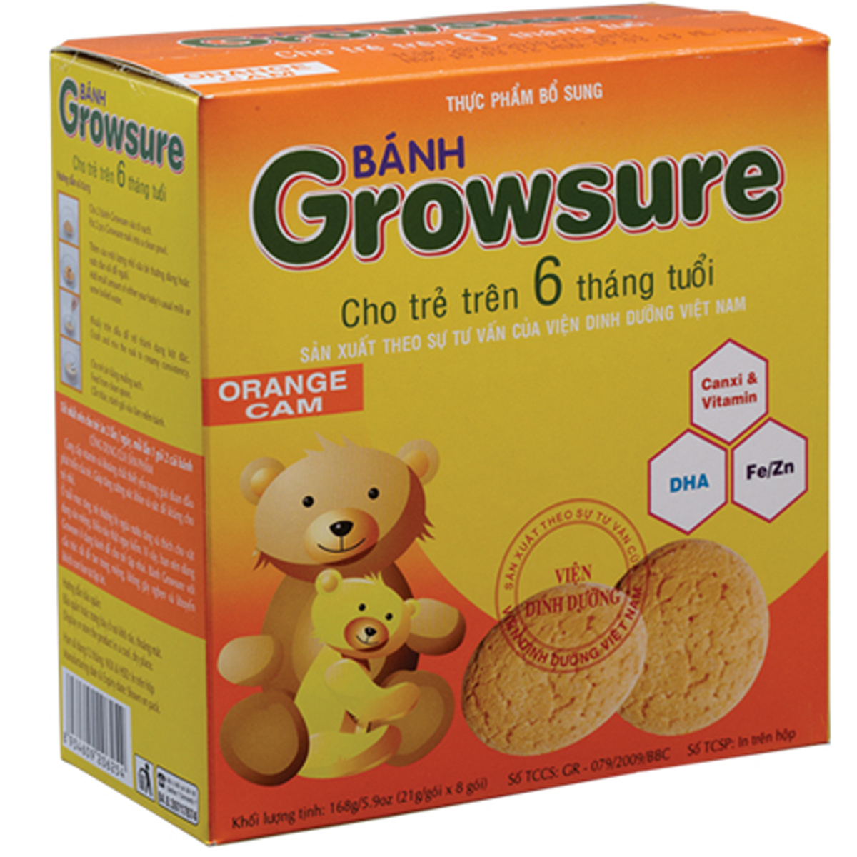 Bánh ăn dặm Grownsure cam 168g