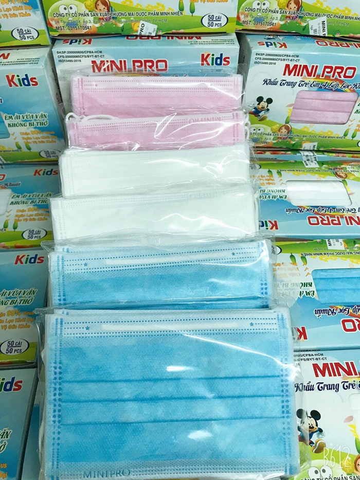 Khau trang y te tre em Mini Pro Iqbaby 4 lop