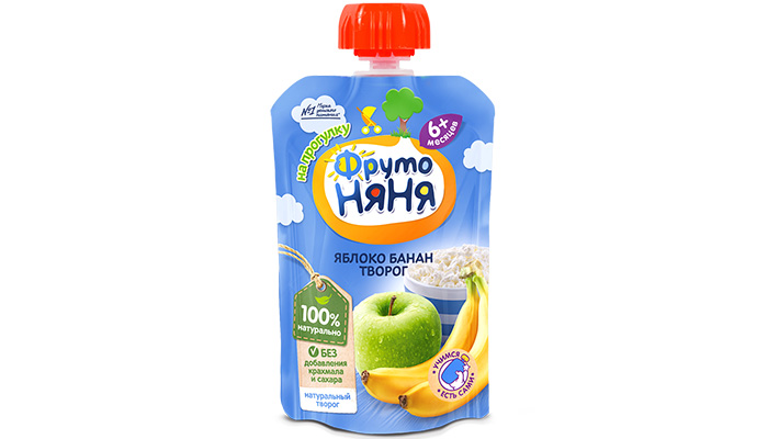 Trai cay nghien vi tao, chuoi va pho mai tuoi Fruto Nyanya (90g)