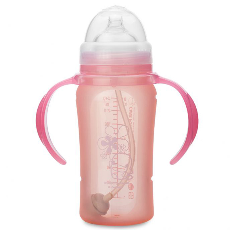 Bình sữa KUKU silicone mềm có tay cầm KU5830 (240ml)