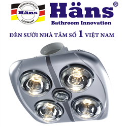 Bán Đèn sưởi nhà tắm Hans 4 bóng âm trần tông cổ điển
