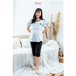 Bán Bộ bầu mặc nhà sọc xám Emum