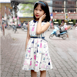 Bán Váy hè thô bé gái Thái Lan in cô gái cổ sen 533876