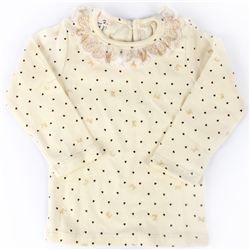 Bán Áo thu đông cho bé gái cổ ren 152201 chất liệu cotton