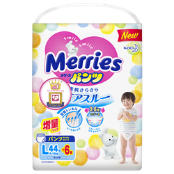 Bán Tã - Bỉm quần Merries L44 + 6 miếng (9-14kg)