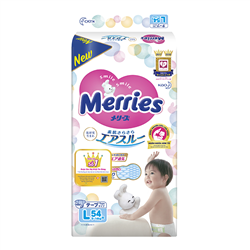 Bán Tã - bỉm dán Merries L54 (9-14kg)