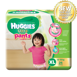 Bán Tã - bỉm quần Huggies Ultra XL24 cho bé gái