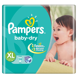 Bán Tã - bỉm dán Pampers XL28 (trên 12kg)