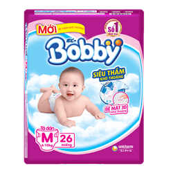 Bán Tã - Bỉm dán Bobby siêu mỏng M26 (6-10kg)