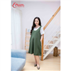 Bán Đầm bầu yếm suông sát nách phối áo lót trắng Emum