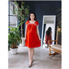 Bán Đầm bầu tay con cổ V phối viền ren chéo cam Emum