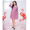 Bán Đầm bầu cổ sen chấm bi tay dài Emum (hồng đất)