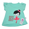 Bán Áo cộc bé gái Lovemom màu xanh (thêu hình cô gái)